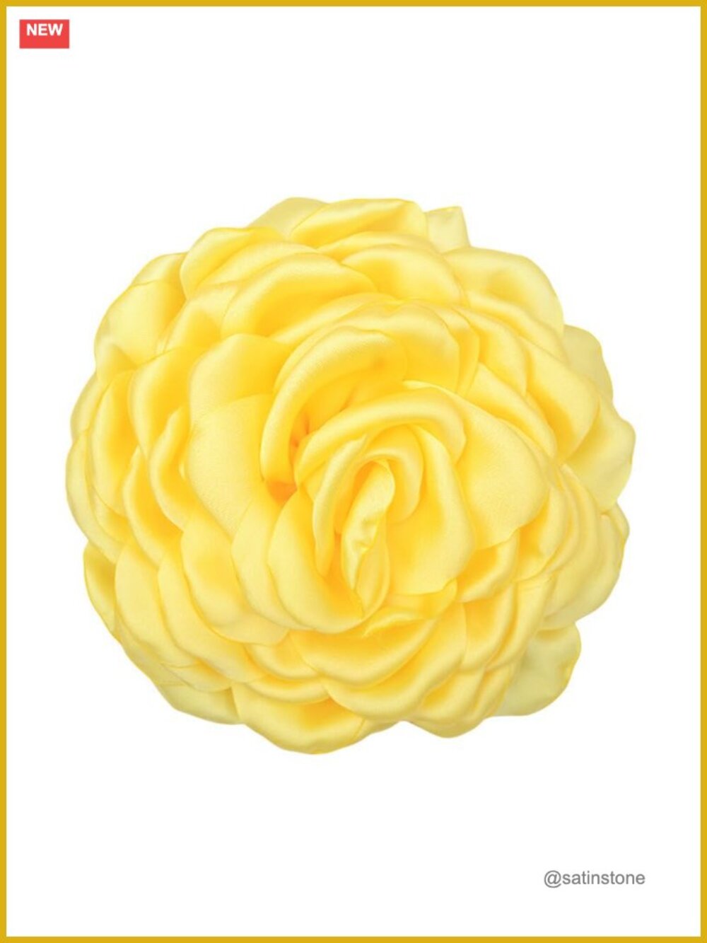 Satin Fabric Peony Flower Brooch Pin Hair Clip Elegant Wedding Party Accessory